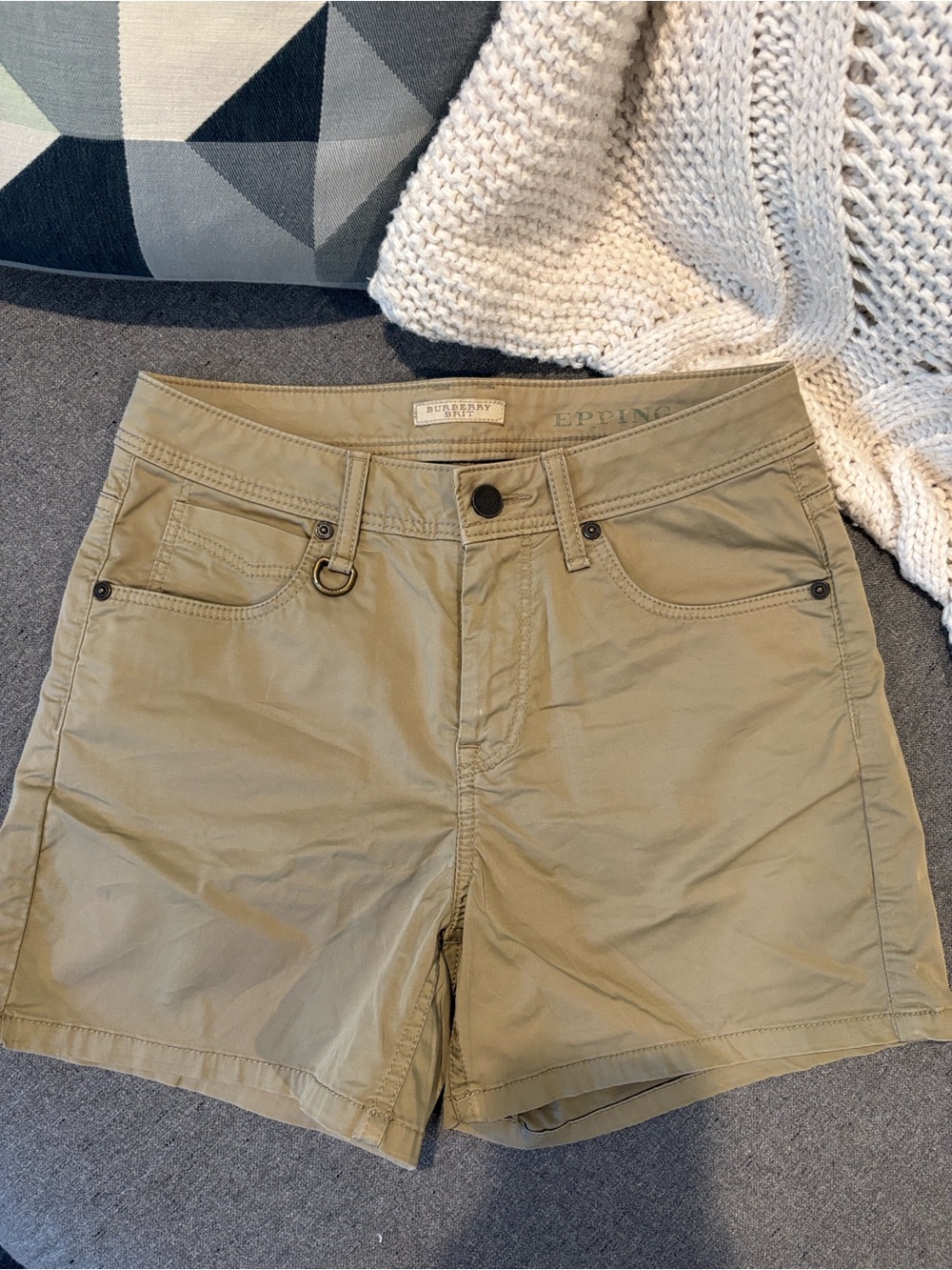 Burberry Olive Tan Cotton Bermuda Shorts